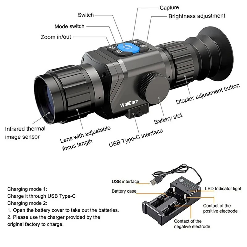 Monocular Térmico de Caza de 1 - Thermal Scope Night Vision Monocular reseña y precio
