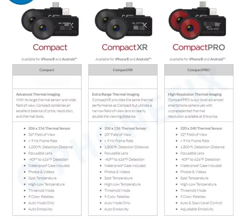 Para cámara de imagen térmica  - Seek Compact Pro Android reseña y precio